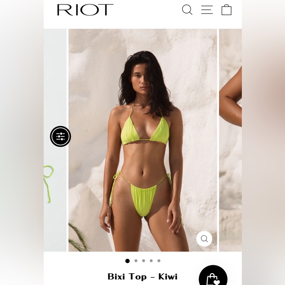 RIOT SWIM BIXI TOP & Bottom KIWI SIZE NWT